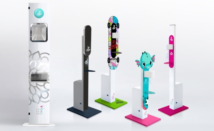  bezdotykowe stojaki do dezynfekcji rąk